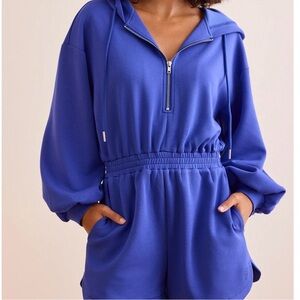 NEW Altar’d State AS Revival Blue Romper Hoodie Size Small NWT